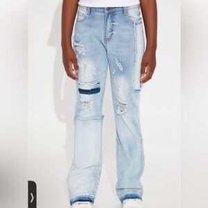 Fashion Nova Kids Light Blue Distressed Jeans